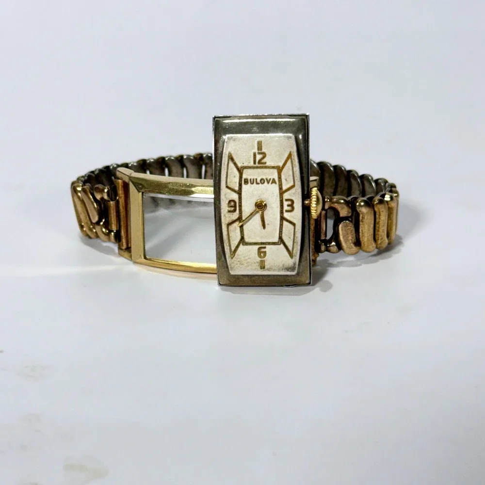Vintage Bulova Sutton Art Deco 21 Jewels Watch Gold Tone Expansion Restoration